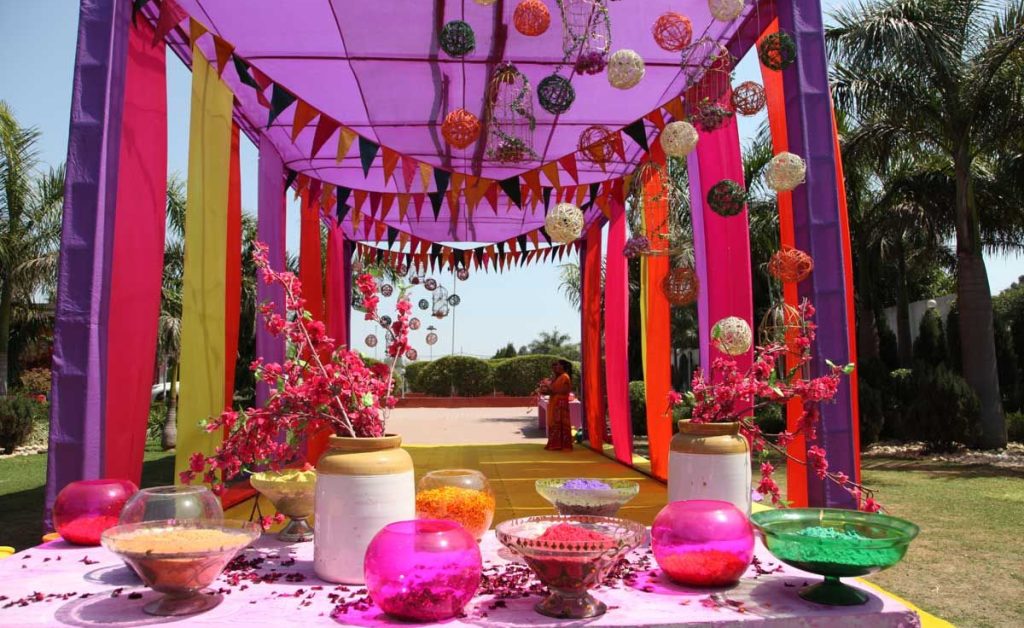 Set Up Color Stations with Holi Event