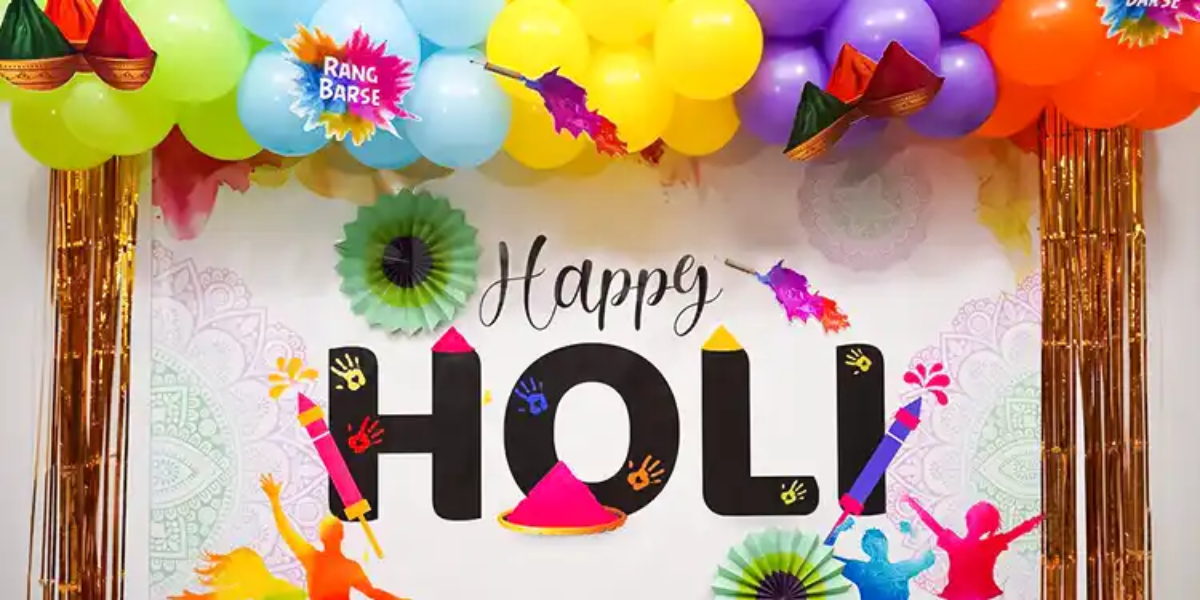 Outdoor Holi Decoration For Office Celebrations