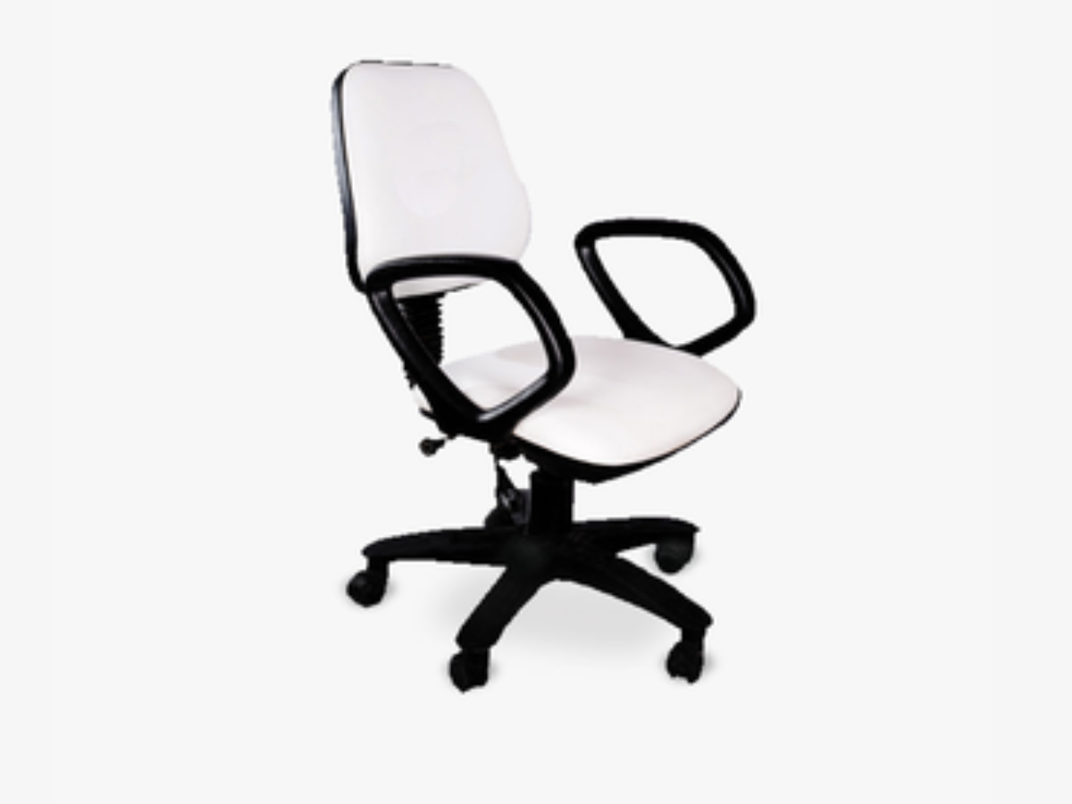 Rexine Computer Chair (White)_Furniture For Events