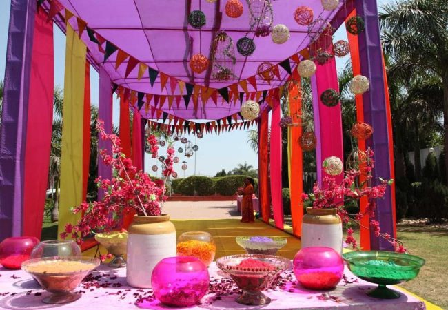 Set Up Color Stations with Holi Event